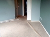 The main bedroom after the base boards were taken off, and just before the carpet was removed.