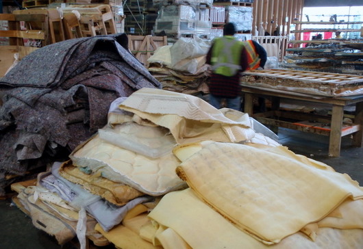Various recovered materials form the bed units