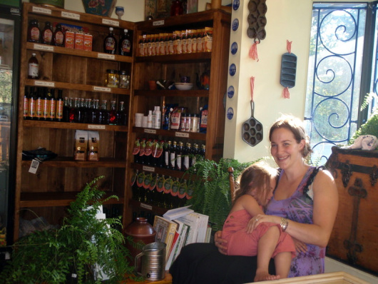 Owner of Ethical Kitchen, Barbara Schellenberg with daughter Tessa (our trusty little helper!)