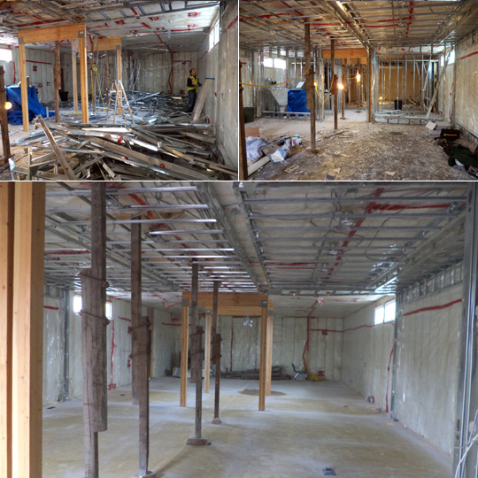 Before, during and after the demolition