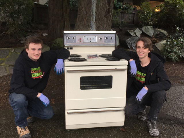 stove removal and recycling by the junk removal team